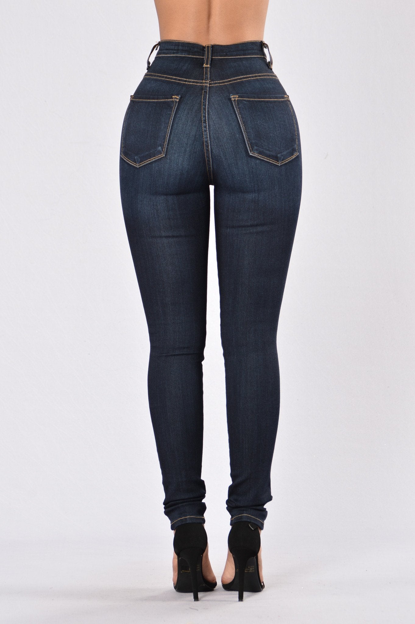 Classic High Waist Skinny Jeans - Dark