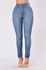 Classic High Waist Skinny Jeans - Medium Blue